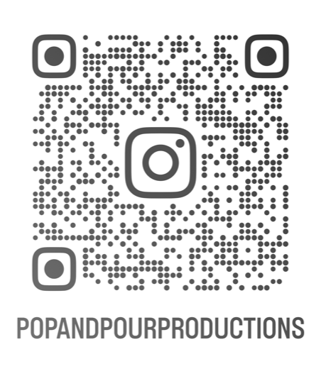 QR code linking to the Pop & Pour Instagram page